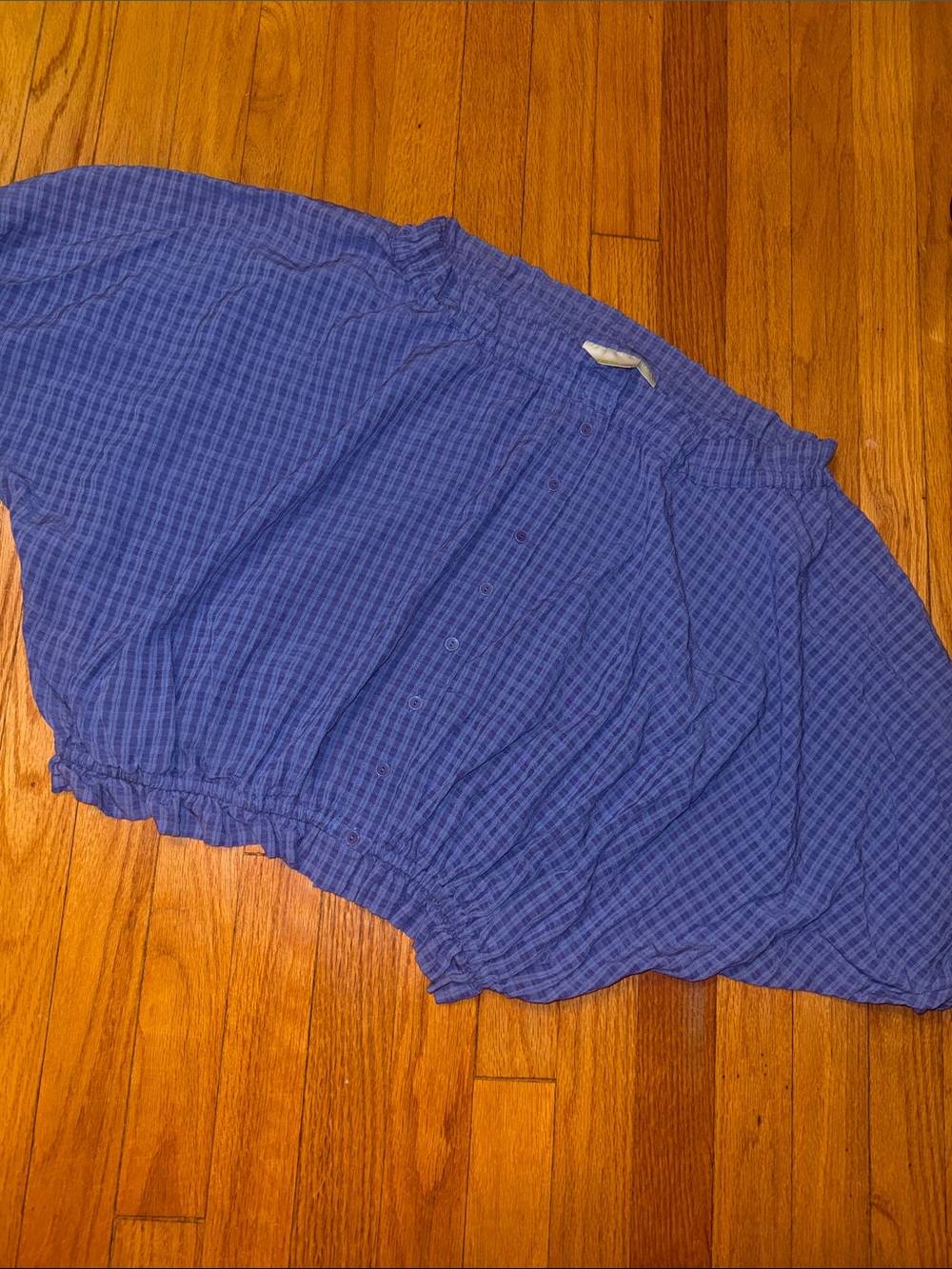 Maeve Anthropologie Purple Checked Button-Front Blouse